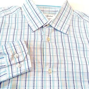 Robert Graham Striped 100%‎ Cotton Button Up Shirt Men's Medium 16 White Casual